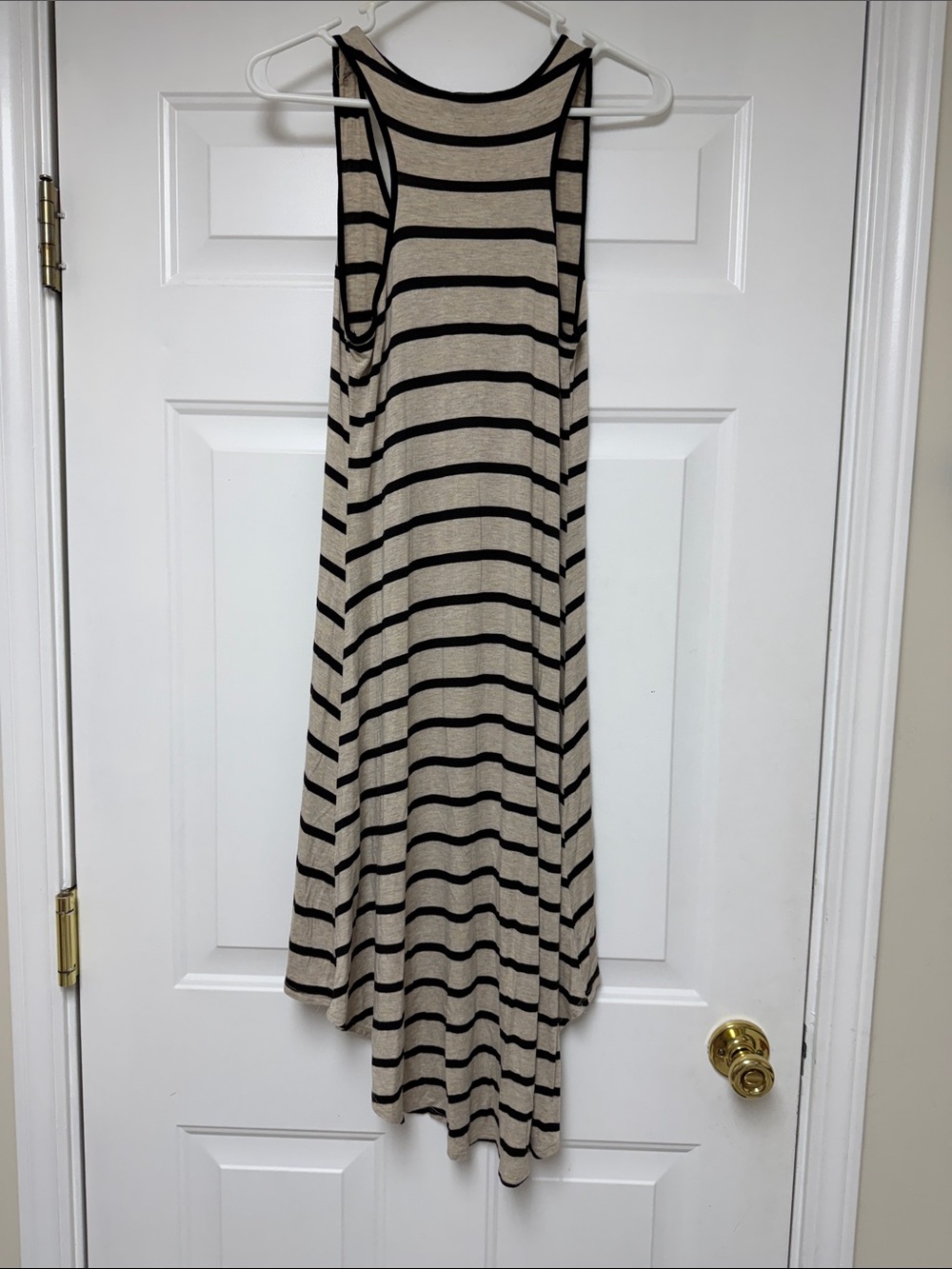 Forever 21 Beige and Black Striped High-Low Maxi Dress - Picture 3 of 4